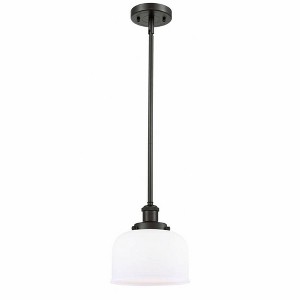 Bell - 1 Light Stem Hung Mini Pendant In Industrial Style-10 Inches Tall and 8 Inches Wide - 1 of 1