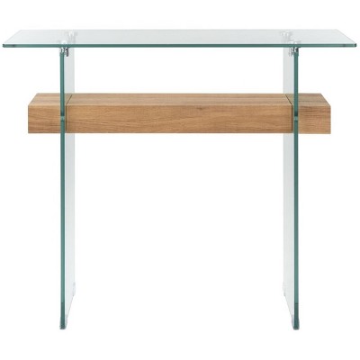 glass/natural wood shelf