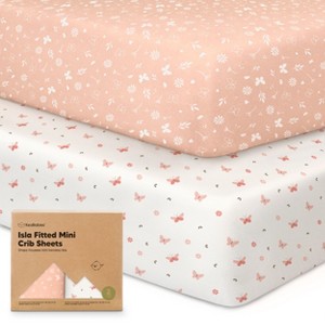 KeaBabies 2-Pack Isla Mini Crib Sheets, Pack and Play Sheets Fitted, Pack N Play Sheets, Fitted Crib Sheet - 1 of 4