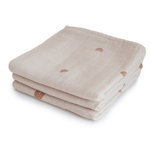 Mushie Organic Cotton Muslin Cloths 3-Pack - 1 of 4