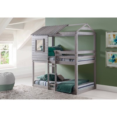 Deer Blind Bunk Rustic Light Gray - Donco Kids