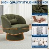 Modern Swivel Barrel Accent Chair, 360° Teddy Fabric Upholstered Armchair with Striped Backrest - 2 of 4