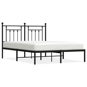 vidaXL 12" Black Queen Metal Bed Frame with Headboard No Mattress - 1 of 4