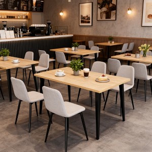 ORRD 63-inch Modern Dining Table for 6-8 People, Rustic Industrial Wooden Top & Iron Legs, Rectangular Kitchen Table - 1 of 4