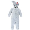 Hudson Baby Infant Boy Plush Jumpsuits, Shark - 3 of 3