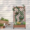 Lirago 25"L x 11"W x 42.3"H Wood Planter with Trellis Raised Garden Bed Privacy Screen Planter Box for Climbing Plants Vines - 2 of 4