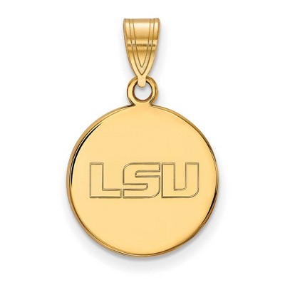 Black Bow Jewelry 10k Yellow Gold Louisiana State Fighting Tigers NCAA Medium Pendant