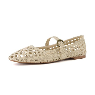 CUSHIONAIRE Women's Weston Woven Mary Jane Flat +Memory Foam, Wide Widths Available