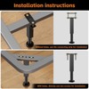 Aoibox Adjustable Height Bed Support Legs 4 Pack 7-12 Inch Heavy Duty Metal Furniture Feet with Non-Slip Rubber Base for Bed Frame Sofa Cabinet - 4 of 4
