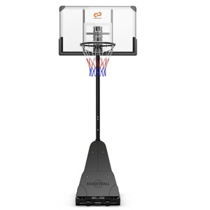 Gymax 44-Inch Shatterproof Backboard Basketball Hoop System Adjustable from 4.9 to 10 FT with Wheels - 1 of 4