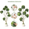 Fake Plant Indoor, Artificial Umbrella Schefflera Tree Pot with Multiple Trunks Design, Faux Floor Tree Fake Trees for Home Offices Porch - 4 of 4