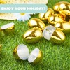 Syncfun 36 Pcs 2.3"/3'' Shiny Golden Metallic Easter Eggs in Gold Color for Basket Stuffers Filler, Easter Theme Party Favor, Classroom Prize Supplies - 3 of 4