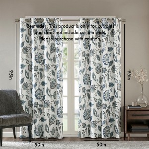 MAYEERTY Jacquard Printed Room Darkening Curtain Panel for Bedroom - 1 of 4