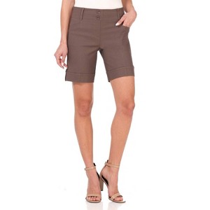 Rekucci Women's Pull-On Chic Urban Shorts with Pockets and Button Detail - 1 of 4