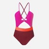 Women's Colorblock Cutout Criss Cross One-piece Swimsuit - Cupshe - 4 of 4