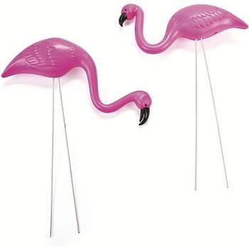 Fun Express Plastic Mini Pink Flamingo Yard Ornaments