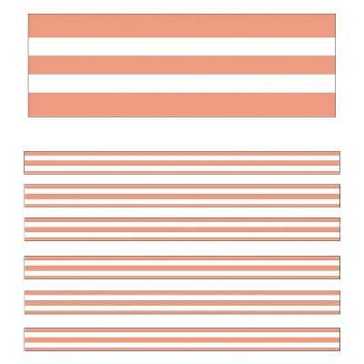 Schoolgirl Style Simply Stylish Straight Border 2.25 X 234' Coral & White  Stripes (cd-108442-6) : Target