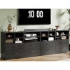 homfan Bedroom Dresser with 4 Drawers & 6 Open Shelves, Modern Black Wooden Dresser, Drawer TV Stand Entryway Cabinet for Living Room, Apartments - 2 of 4