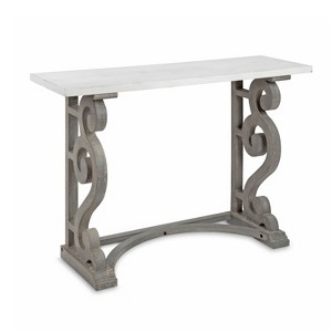 Kate and Laurel Wyldwood Rectangle MDF Console Table, 42x14x30, White and Gray - 1 of 4