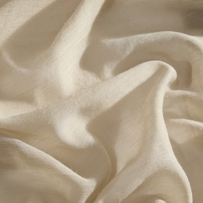 Flax Sheer Tie-Top Linen-Blend Window Curtain Panel