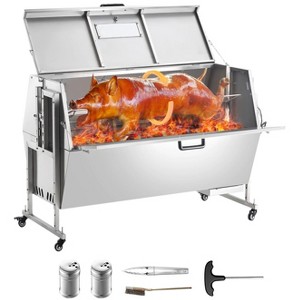 VEVOR 60W Rotisserie Grill with Hooded Cover, 56 Inch Pig Lamb Goat Rotisserie Grill Roaster, 286Lbs Capacity, Silver - 1 of 4