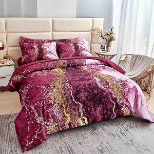 BAGOKIE Marble Watercolor 6 Pieces Comforter Bedding Set - 1 of 4