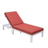 LeisureMod Chelsea Outdoor Patio Lounge Chair with Cushions in White Aluminum - 2 of 4