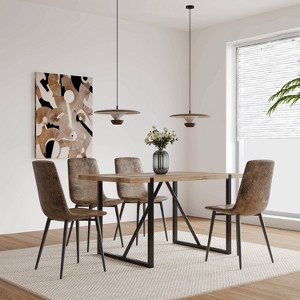 NicBex 5-Piece Wood Dining Table Set,Modern 55.1 Inch Rectangle Kitchen Table & 4 Upholstery Side Chairs,Metal Legs,Suitable for Dining Room - 1 of 4