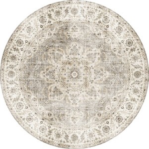 ReaLife Rugs 2'6"x10' Machine Washable Padded Boho Farmhouse Joy Rug Beige/Ivory - 1 of 4