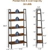 Jojoka 5-Tier Bookcase with Open Shelves,Farmhouse Wood Storage Rack with Adjustable Feet for Living Room,Brown - 2 of 4