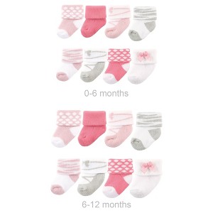 Luvable Friends Infant Girl Grow with Me Cotton Terry Socks, Pink Ballet, 0-6 and 6-12 Months - 1 of 1