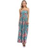 Clearlove Women Strapless Casual Loose Ruched Long Maxi Dress with Pockets - 3 of 4