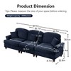 Classic Chenille Sleeper Sofa Couch with Flared Arms, Removable Skirt & 3 Ottomans - 2 of 4