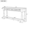 PAGED Mediterranean Style Extra-Long Console Table, 63" Entryway Table with Drawers and Shelf, Entryway Sofa Table with Solid Wood Legs - 3 of 4