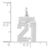 Black Bow Jewelry 14k White Gold, Jersey Collection, Small Number 21 Pendant - 4 of 4