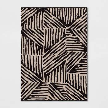 Abstract Lines Rug Black/Tan - Threshold™