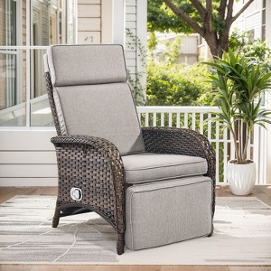 Outdoor Adjustable Reclining Patio Lounge Chair - 1 of 4