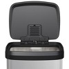 Stainless Steel Trash Can with Lid, Large Garbage Can for Kitchen, Step-on Kitchen Metal Trash Bin with Liner Rim & Rear Handle - 3 of 4