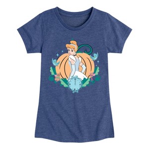Girls' - Disney Princess - Cinderella Midnight Pumpkin Fitted Short Sleeve Graphic T-Shirt - 1 of 4