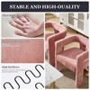 MOONMISS Modern Barrel Dining Chair, Chenille Upholstered Accent Side Chair with Arms Comfy Makeup Vanity Chair, Dining Living Room - 3 of 4