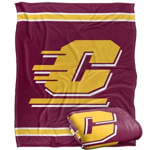 Central Michigan University Primary Logo Stripes Silky 50x60 Blanket, 1 Sided - 1 of 4
