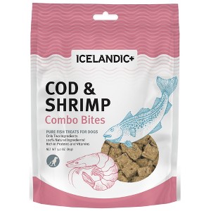 Icelandic+ Cod & Shrimp Combo Bites Dog Treat 3.0-oz Bag - 1 of 4