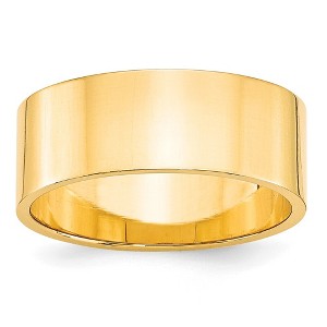Black Bow Jewelry 8mm 10K White or Yellow Gold Lightweight Flat Standard Fit Band - 1 of 4