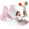 Topteng 3-in-1 Kids Slide with Climber and Basketball Hoop - 2 of 4
