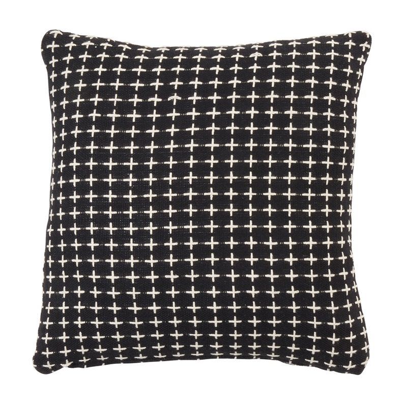 Saro Lifestyle Poly-Filled Cross Thread Design Throw Pillow, 2 of 4
