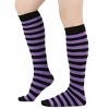 Thin Striped Pattern Knee High Socks from the Sock Panda (Women's Sizes, Adult Medium) - Purple and Black - 2 of 3