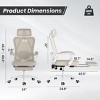 GlasFlength Task and Office Chairs with Support Armrest，Ergonomic, Adjustable，Computer Chair and Gaming Chair, Beige, 24"*24.8"*49.2" - 2 of 4