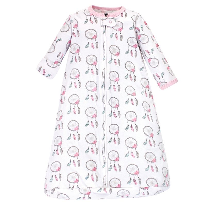 Hudson Baby Infant Girl Cotton Long-Sleeve Wearable Sleeping Bag, Sack, Blanket, Dream Catcher, 3 of 5