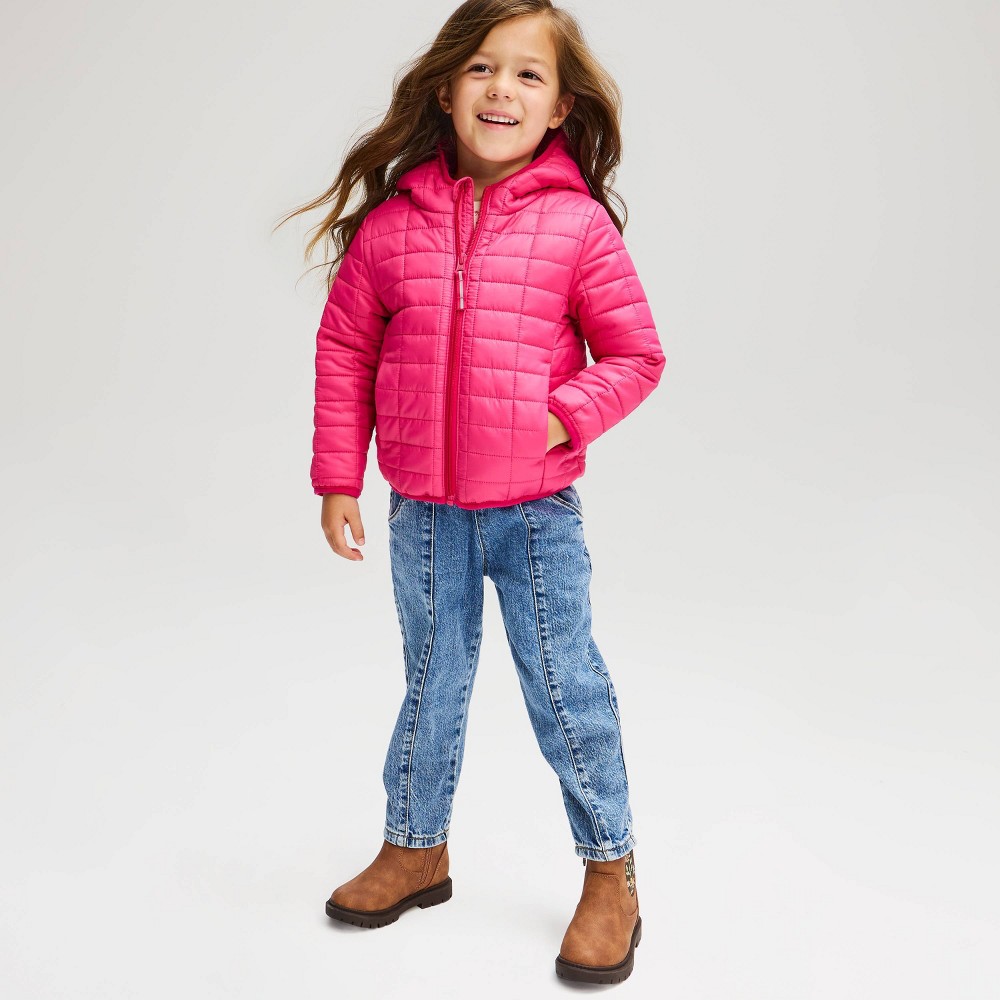 Toddler Girls' Puffer Jacket - Cat & Jack™ Pink 4T