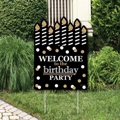 Big Dot of Happiness Adult Happy Birthday - Gold - Party Decorations - Birthday Party Welcome Yard Sign